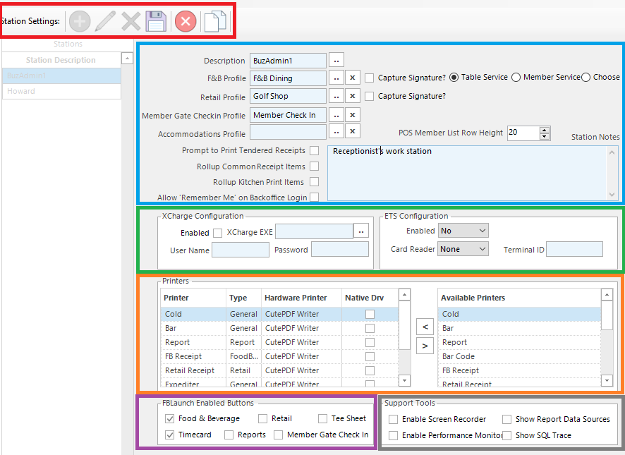Station Settings - Buz Docs
