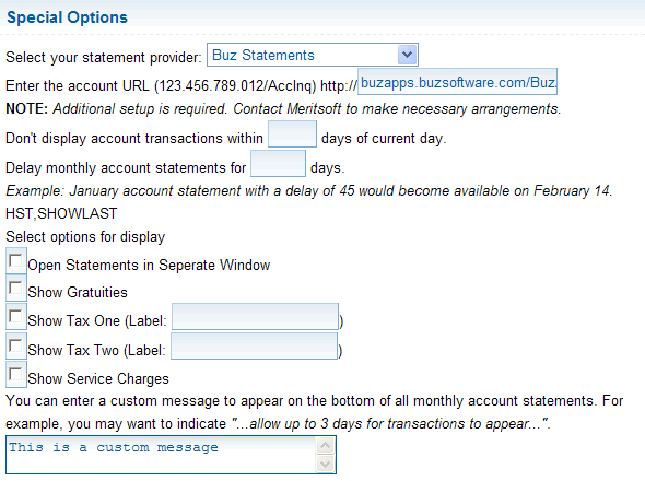 Account Inquiry Settings - Buz Docs